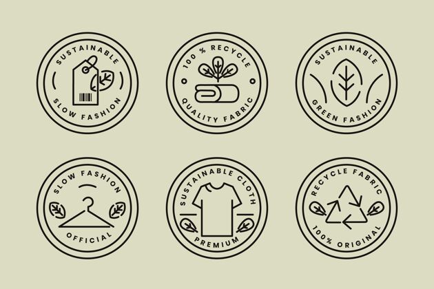环保平面设计慢时尚徽章系列可持续性徽章服装