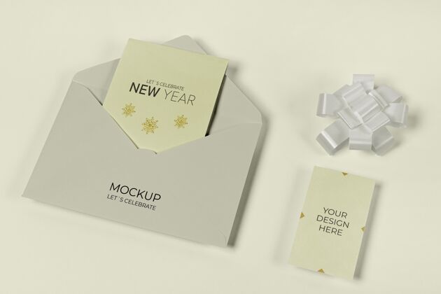 新年带请柬模型的信封模型模型新年快乐