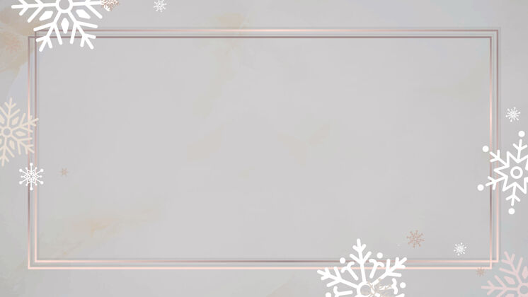 平面金色矩形框背景雪传统装饰