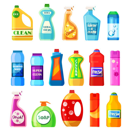 液体家用化学品和清洁剂瓶化学品瓶子清洁剂
