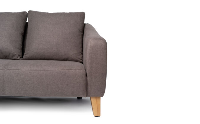 舒适柔软的灰色沙发特写现代凳子家具