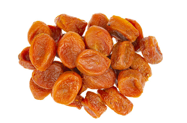 抗氧化剂白色表面上有杏干的橙色果实自然杏干纤维