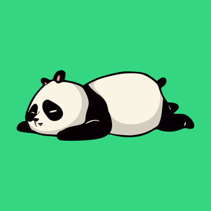 动物卡通动物设计睡熊猫熊休息放松