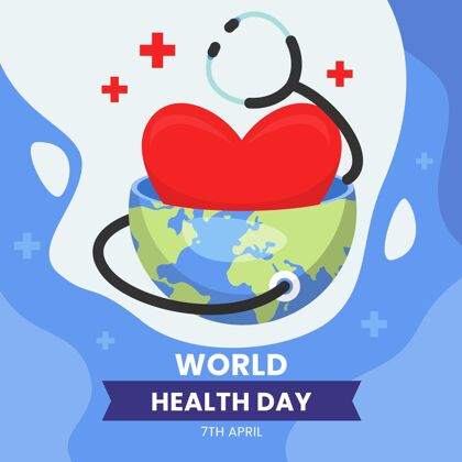 世界卫生组织世界卫生日插图健康医疗保健平面