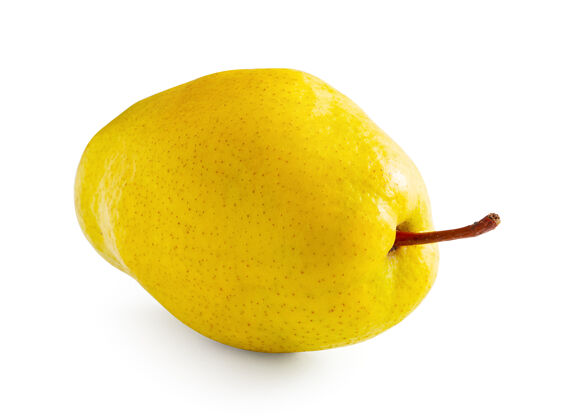 美味黄色的梨隔离在白色的背景上单一健康白色隔离