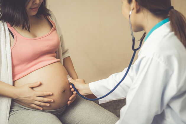 患者孕妇和妇科医生在医院腹部妇产科女性