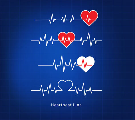 心脏病学心跳线被蓝色隔离了心脏分析血液