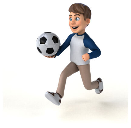 青少年3d卡通人物搞笑少年运动青少年足球