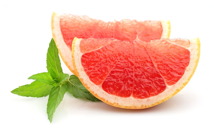 素食新鲜柚子配薄荷柑橘维生素营养