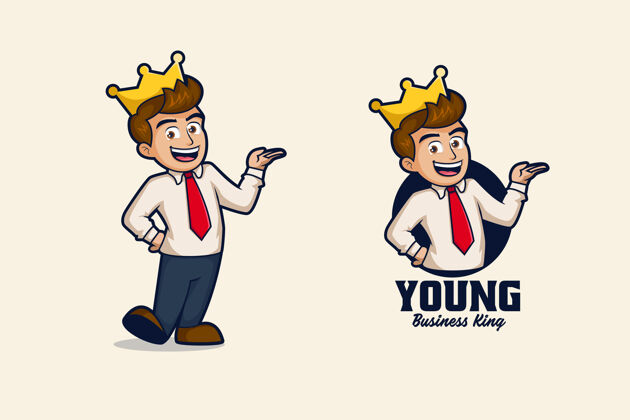 皇冠商业国王标志插图吉祥物商人游戏