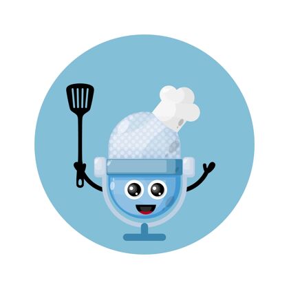 吉祥物标志麦克厨师吉祥物字符标志帽子插图平面设计