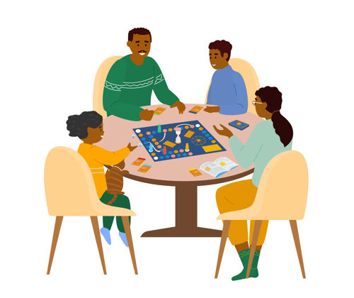 桌子一家人坐在桌子旁在家玩棋盘游戏游戏女人爱好
