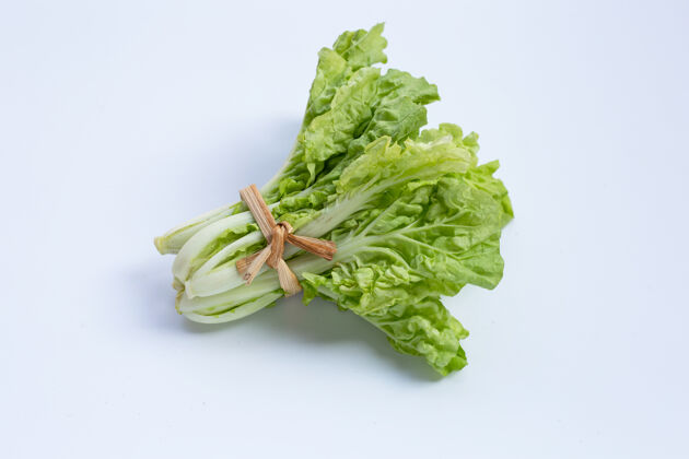 植物白色表面的大白菜健康单一配料