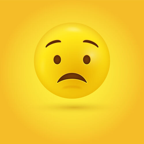 脸3d现代风格的忧愁表情脸表情不高兴情绪