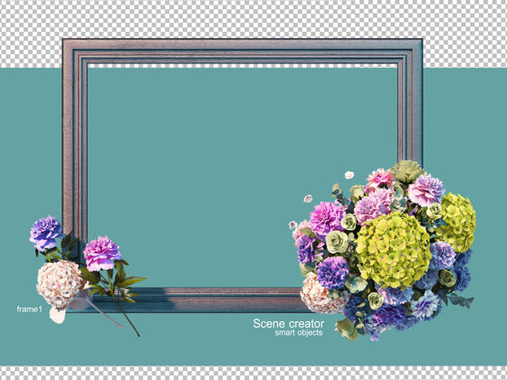 3d渲染花瓶架的三维渲染花装饰花