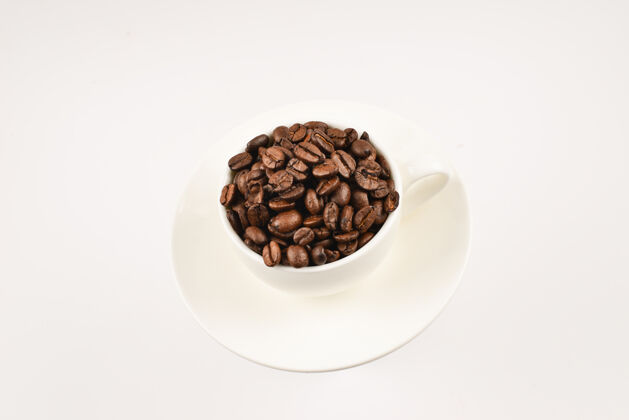 杯子一杯咖啡和咖啡豆生活杯子咖啡
