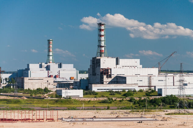 发电核电站的建筑物和住宅单元工厂工业风景设备无人电力