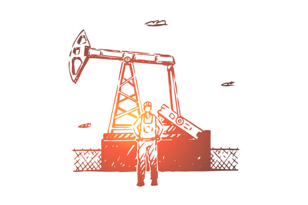 员工炼油厂员工 资源开采业务插图井架原油钻机