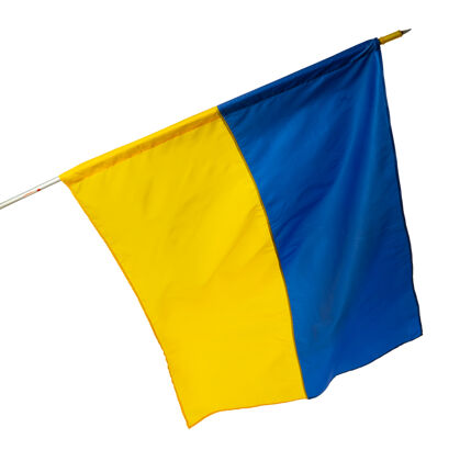 波兰在白色背景上挥舞着乌克兰国旗国旗自由国家