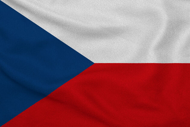 捷克捷克共和国国旗从工厂编织而成面料.背景还有质感徽章褶皱世界