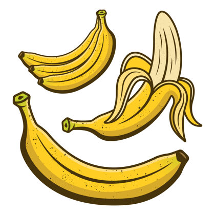 素食香蕉黄色插图植物甜味热带