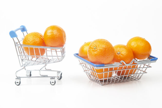 柑橘超市杂货店里的柑橘维生素健康食品采购柑橘市场