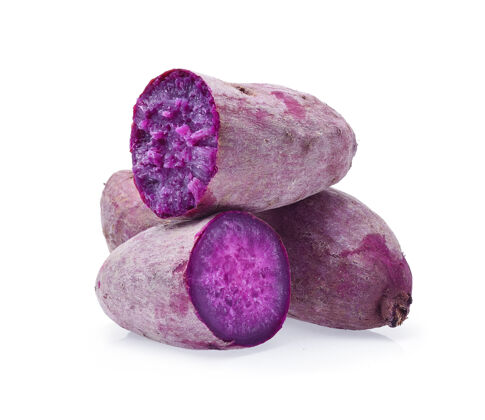 段紫色的红薯加白色的健康蔬菜土豆