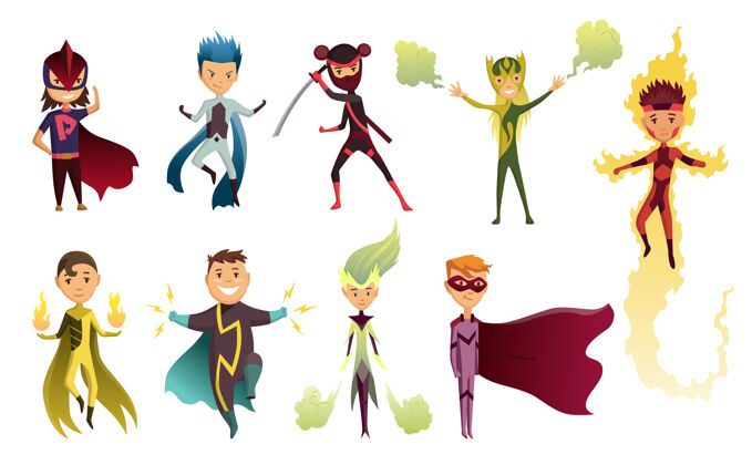 超级英雄一组卡通超级英雄儿童角色角色卡通收藏
