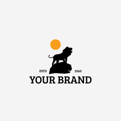 公司标识夜狮复古标志设计模板企业简介现代品牌