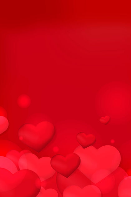 心形图案心脏泡沫波基图案红色背景闪光爱红色背景