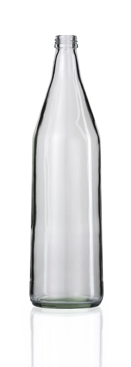玻璃一个空玻璃瓶的垂直镜头瓶酒吧显示