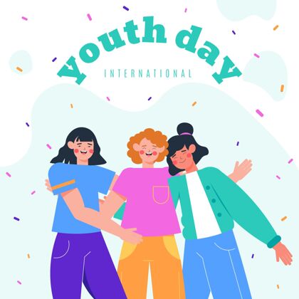 庆典国际青年节插画国际平面设计全球