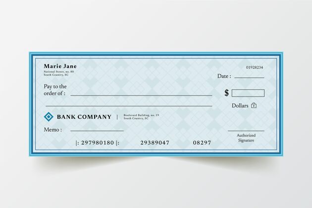 银行平面设计空白检查模板空白支票金融金融