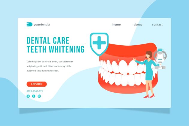 网页模板平面牙科保健登录页模板牙科保健牙科卫生