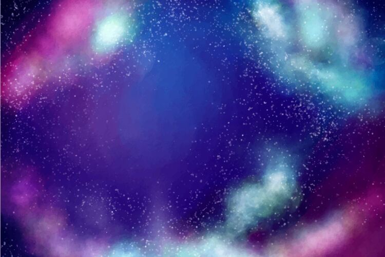 水彩画手绘水彩银河背景宇宙星系背景水彩画背景