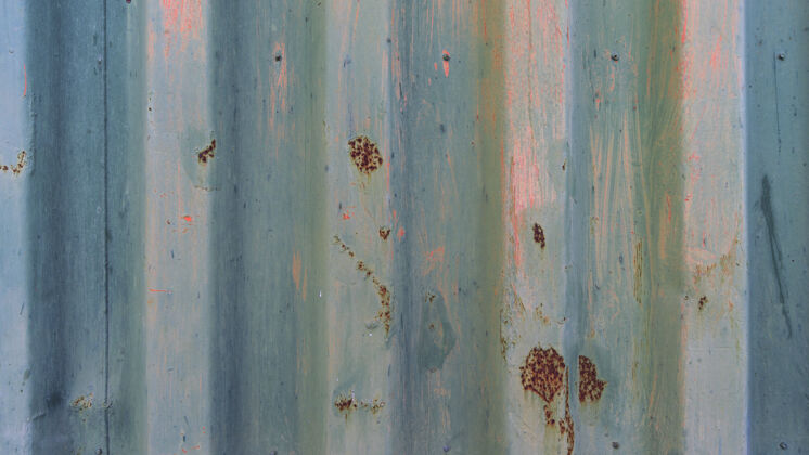 氧化物蓝色金属生锈的墙壁纹理背景油漆金属背景