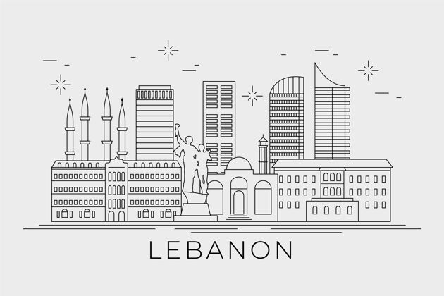 城市线性平黎巴嫩天际线地理国家线性