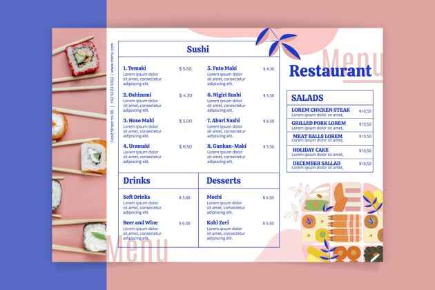 平面设计带照片的乡村餐厅菜单模板乡村餐厅菜单餐厅菜单