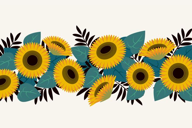 花平面设计向日葵边界平面设计花自然