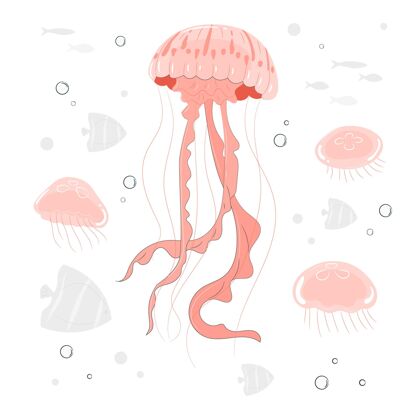 游泳水母概念图生态系统水下水生