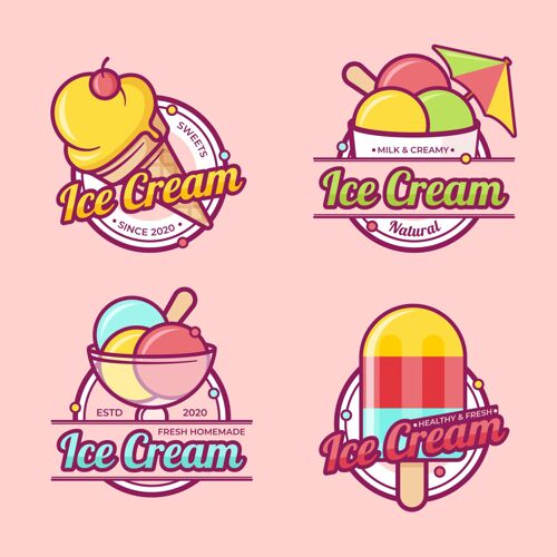 套餐平面设计冰淇淋标签包标签甜点包装