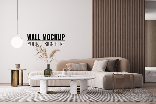 室内室内现代客厅墙壁模型白色海报海报模型
