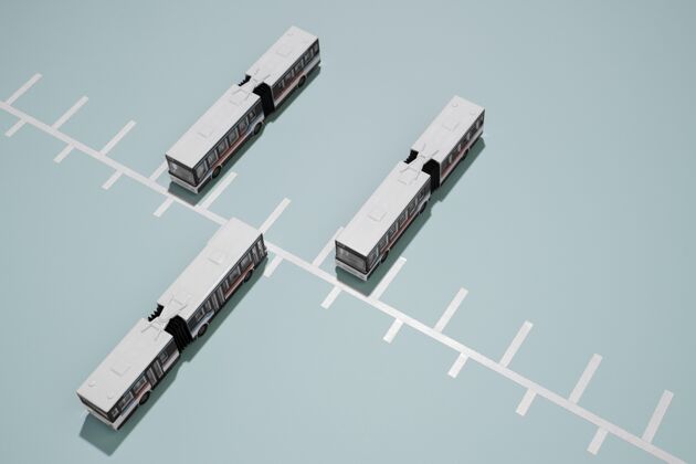 汽车高角度公共交通安排极简极简静物