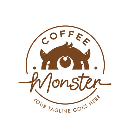 公司咖啡怪兽标志怪物咖啡标志咖啡馆标志
