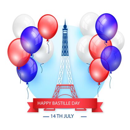 庆典现实巴士底狱日插图法国国庆节现实埃菲尔铁塔