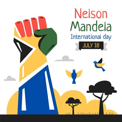全球纳尔逊·曼德拉国际日插画国际平面设计鸽子