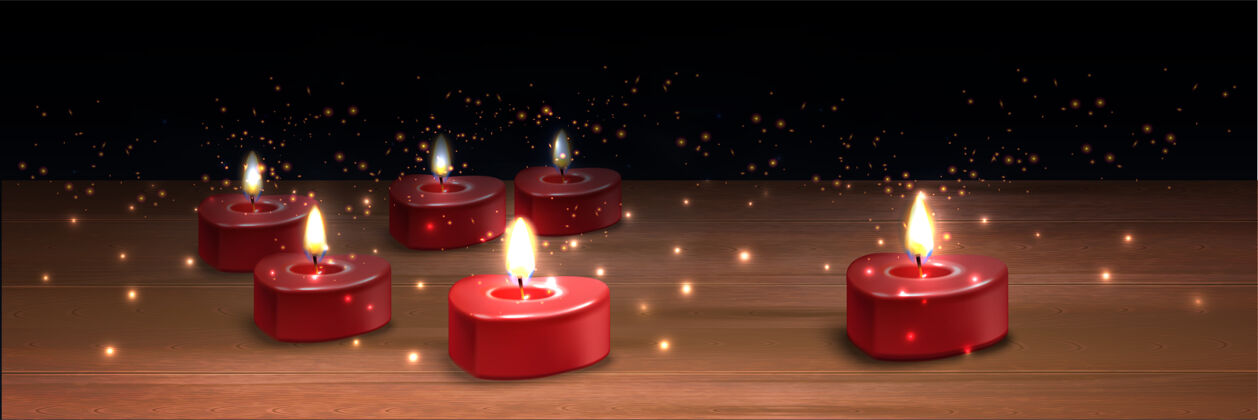 蜡烛现实的情人蜡烛插图形状现实心