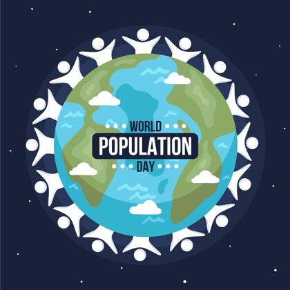 世界有机平面世界人口日插画意识平面设计人口