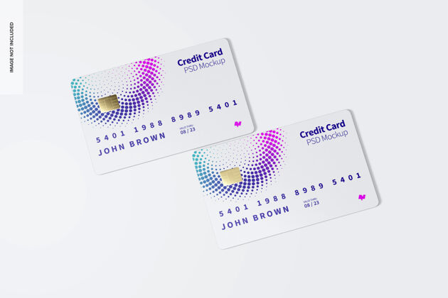 银行信用卡模型 顶视图塑料信用卡钱