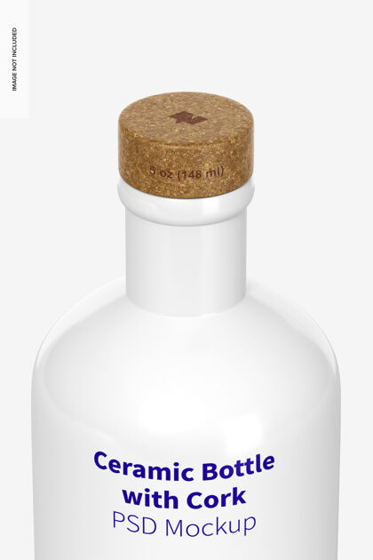 酒瓶带软木模型的陶瓷瓶 特写瓶子酱汁液体